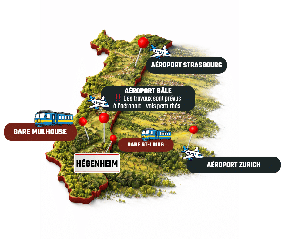 Carte d’accès à Hégenheim – gares et aéroports